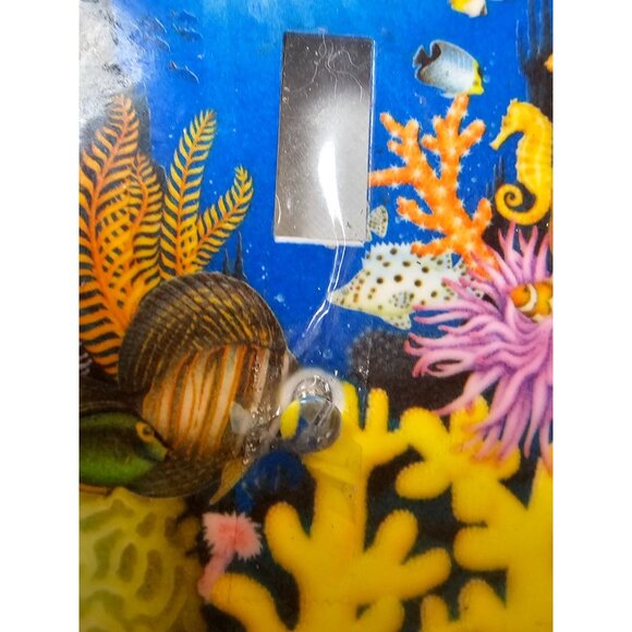 Underwater Life Single Light Switch Cover Plate Ocean Coral Reef Design - Picture 2 of 6